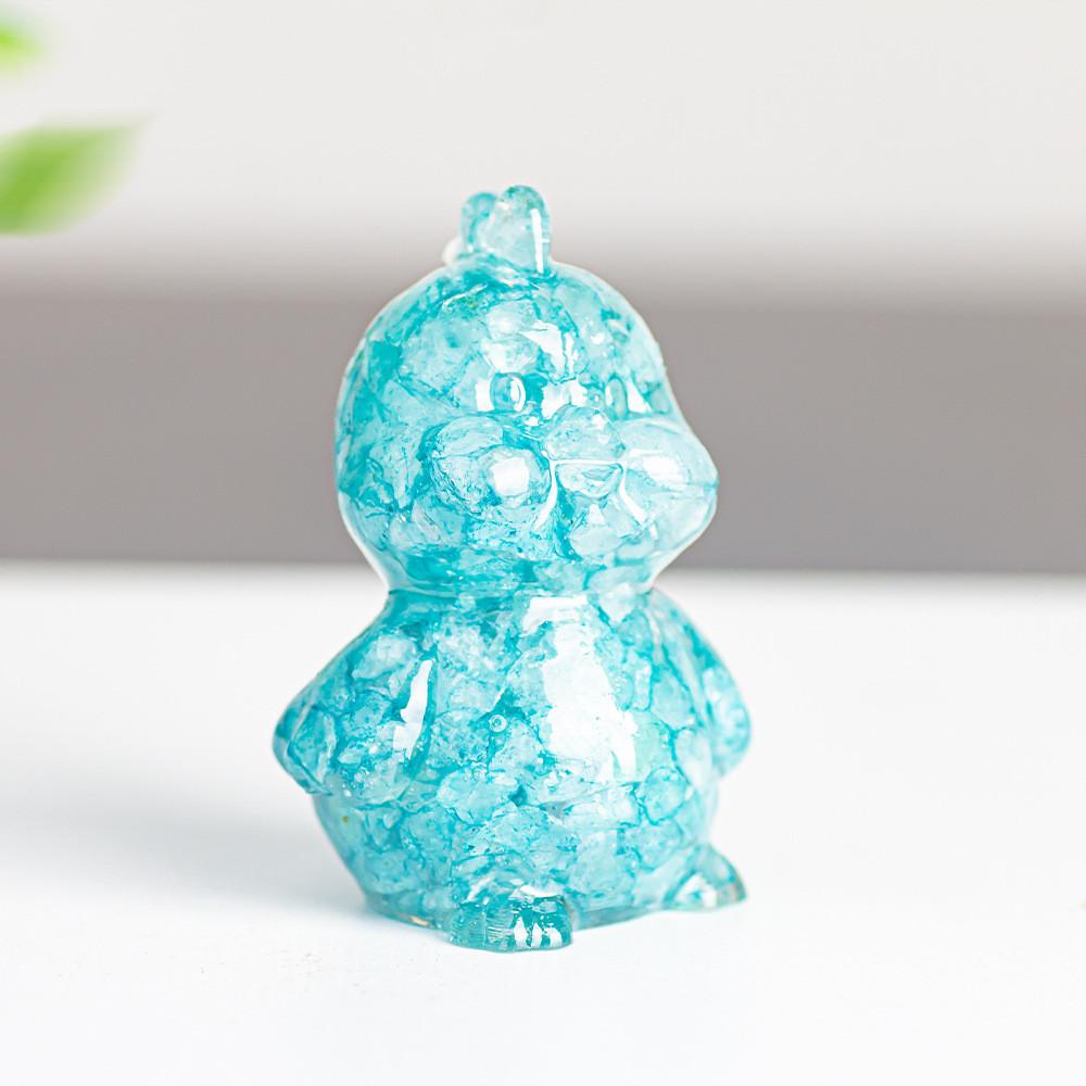 Zodiac Chicken Resin Craft Figurine With Crystal Filling For Home Decor And Gifting
