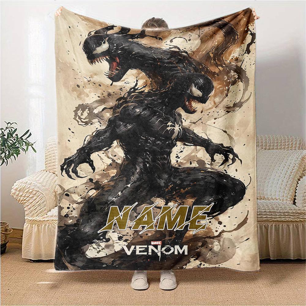 Custom Name Venom Artwork blanket for Couch & Bed, Plush Cozy Fuzzy Blanket Super Soft & Warm Blankets for Fall and Winter. 09089