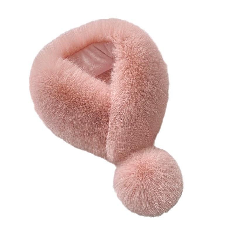 Luxury Velvet Texture Winter Scarf Solid Color Thickened Neck Scarf Soft Warm Neck Warp Women