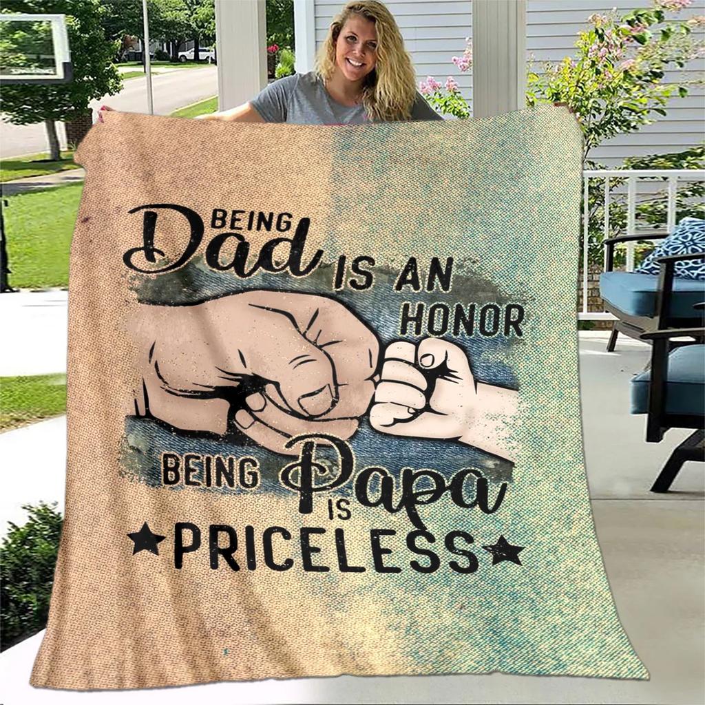 To My Father Dad Letter Gift Series Blanket,Soft Throw Blanket for Home Bedroom Bed Sofa Picnic Travel Office Cover Blanket Kids