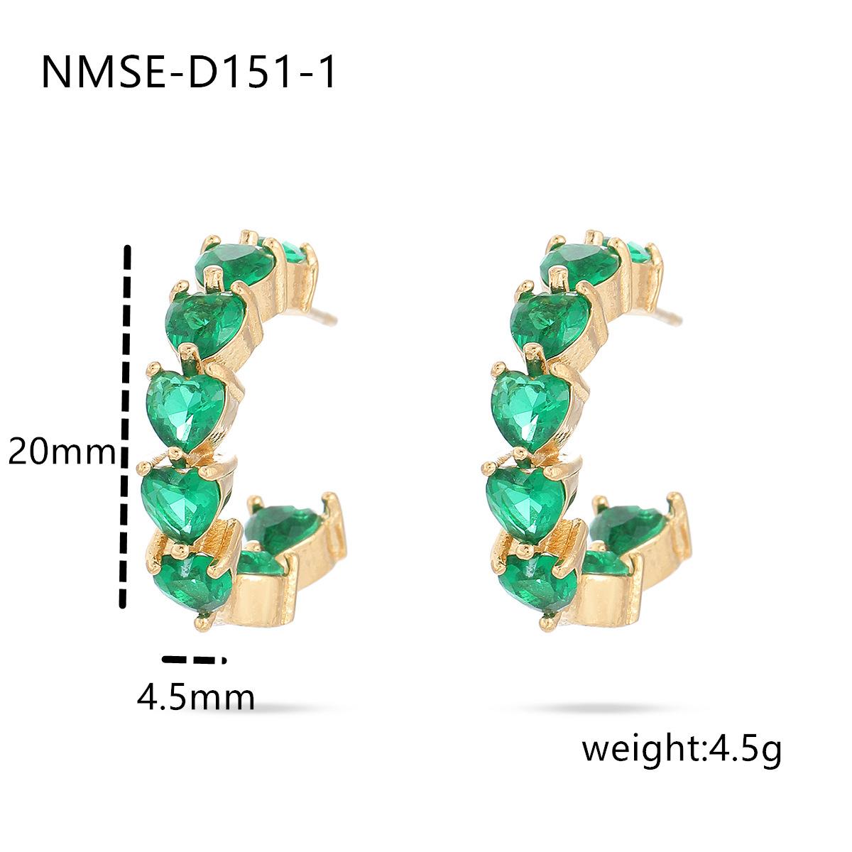 GEMCHIC Women s C-Shaped Heart Cubic Zirconia Stainless Steel Earrings Geometric Fashion Studs