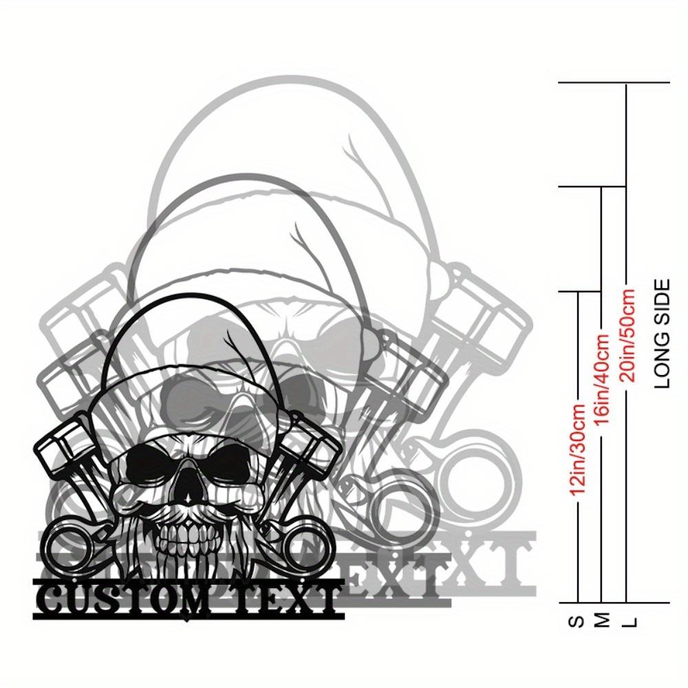 

Handmade Skull Santa Hat Metal Wall Art, Industrial Punk Decor for Garage Man Cave 30cm