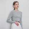 MOMET Como Basic Round Ribbed Knit Mint Gray