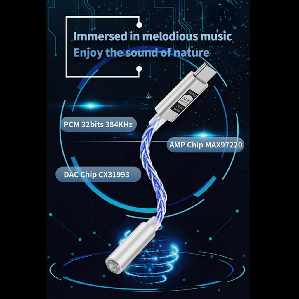 JCALLY CX31993 Hifi DAC Type-C To 3.5mm Digital Audio Decoding Portable Headphone Amplifier DAC Type C To 3.5mm LXDA JM6 Pro AMP