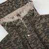 Vintage Mens Camo Hooded Puffer Jacket Loose Fit Winter Casual Warm Coat Young Men