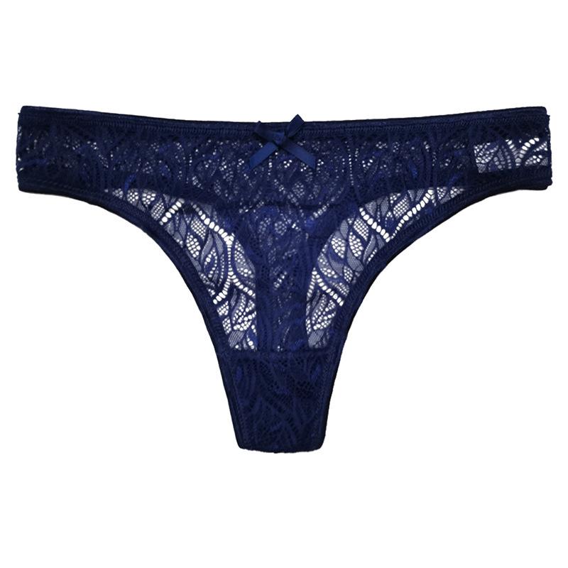 Low-Middle Waist Ladies Thong Panties, Non-marking Comfortable Breathable Women's T Pants Lace Sexy Women's Panties