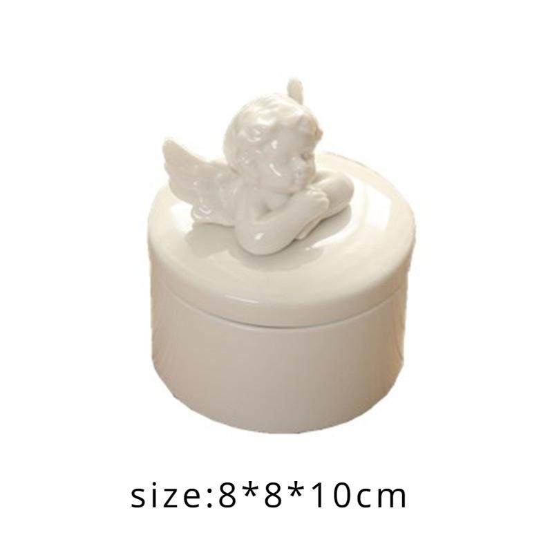 Ceramiche Europee Scatola Portagioie Angelo Regalo di Matrimonio Scatole Portaoggetti Artigianato Creativo con Regali Fatti a Mano Organizzatore di Gioielli Decorazione per la Casa