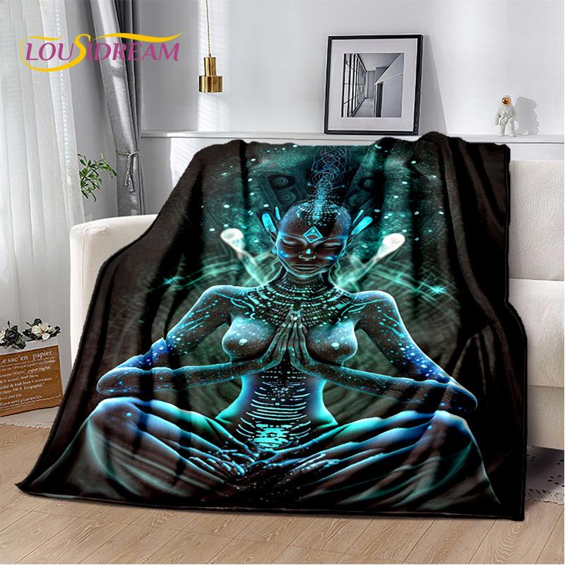 3D Yoga Zen Naturalize Meditation Rainbow 7 Chakra Blanket,Flannel Throw Blanket for Home Bedroom Bed Sofa Picnic Office Hiking