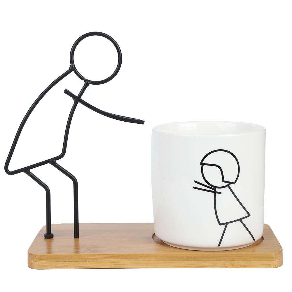 

Innovative Cute Ceramic Succulent Plants Pot Planter Flowerpots Ornament for Desktop DecorationRT037 Father Type