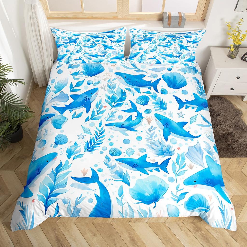 Comforter Shark Painting S High End Bedding With Pillows Home Decorqueen Size Suitable Children Kids And Adults