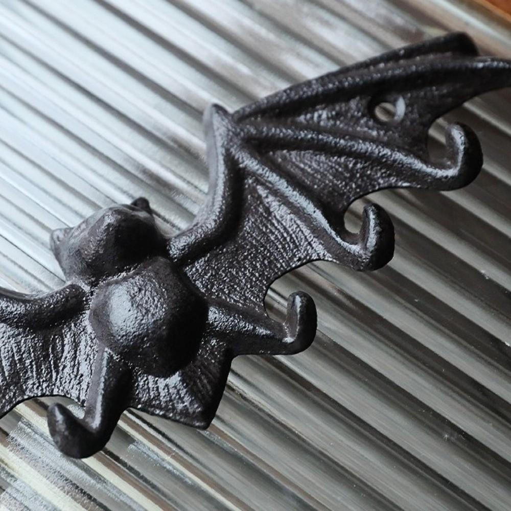 Vintage litinový držák na klíče Odolný proti korozi Nástěnný držák na klíče Netopýří háčky na klíče Dekorace předsíně