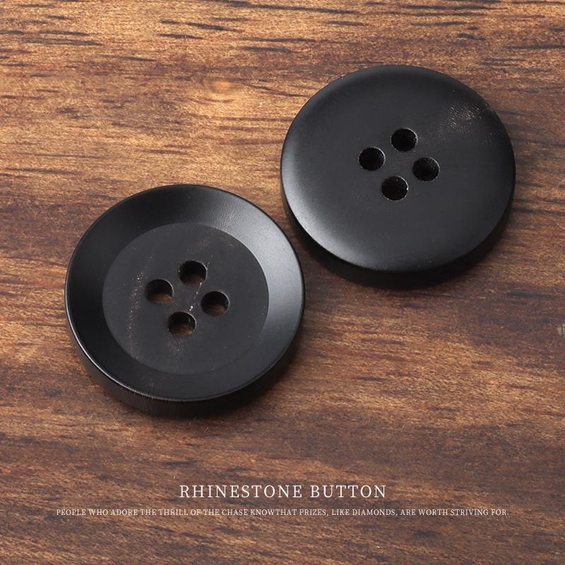 

5pcs Natural Horn Fiber Laser Buttons Suit Vest Pants Buttons Haute Couture Wool Sweater Cashmere Coat Buttons 15mm Black