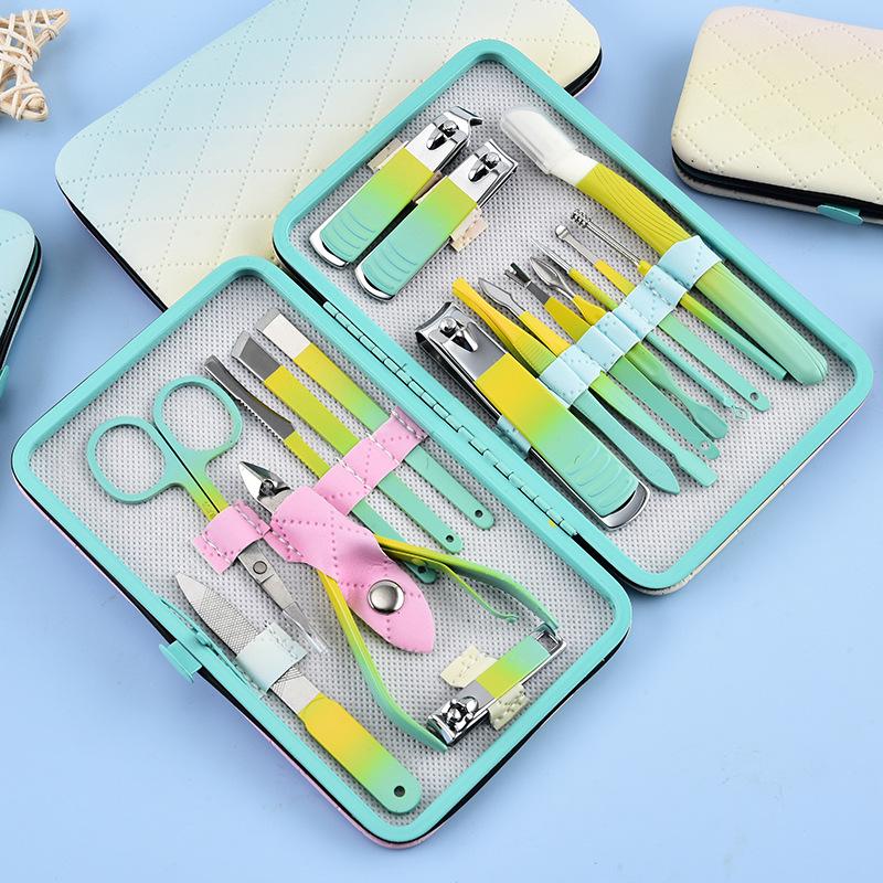 Gradient Yellow Nail Clipper Set - Professional Manicure Tools for Home and Salon