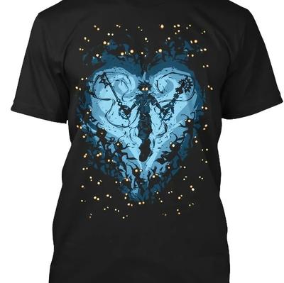 Sommerbestseller Kingdom Hearts offizielles Spielcharakterdesign 3D herzförmiges Muster Unisex T-Shirt Shirt kurzärmeliges Oberteil