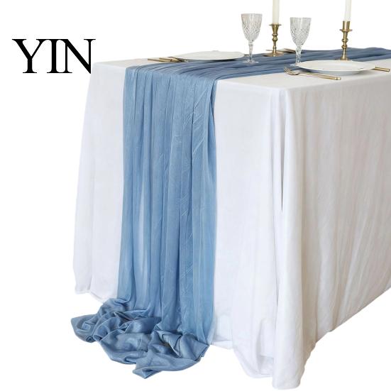 Soft Table Runner Sheer Flowing Runner, Chiffon Wedding Elegant Solid Color Spill Resistant for Dining Home Bridal Shower Party Decor Sophisticated