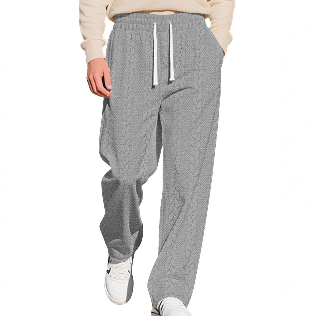 Herren gerade geschnittene Jogginghose mit seitlichen Schlitzen, lockere Freizeithose
