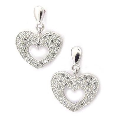[K5901] - White 'Love' Silver Earrings