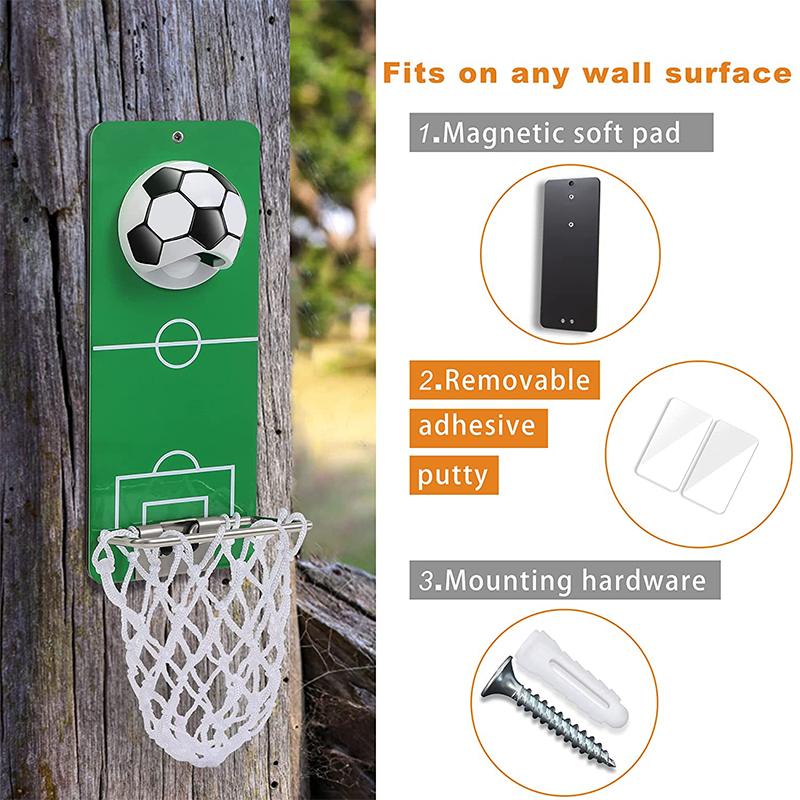 LMETJMA Magnetic Soccer Bottle Opener Cool Bottle Opener Wall Mounted Beer Bottle Opener With Cap Catcher Collector JT83
