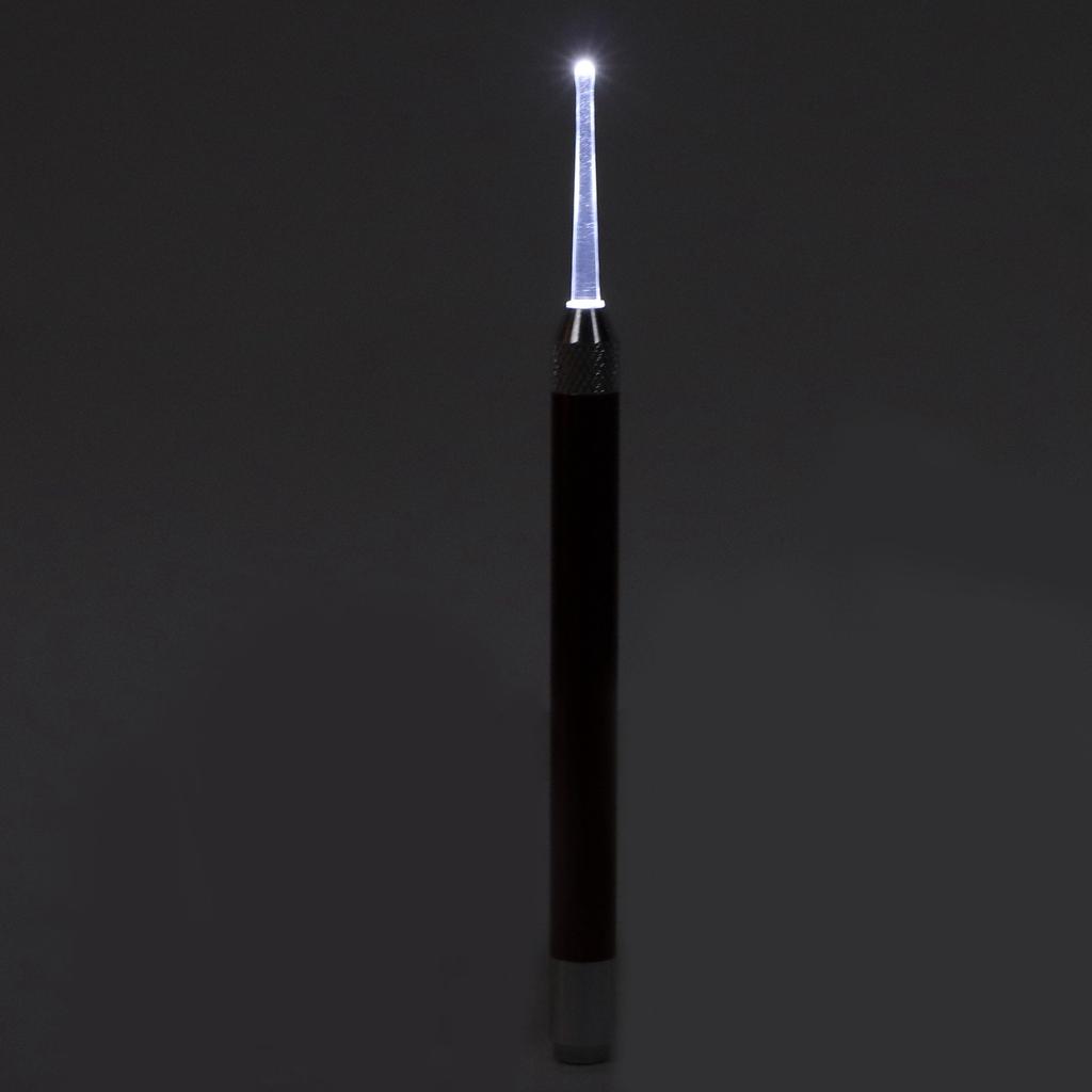 2pcs LED Light Ear Spoon with Tweezers Portable Luminous Light Ear Pick Cleaner Red for Kids Adults