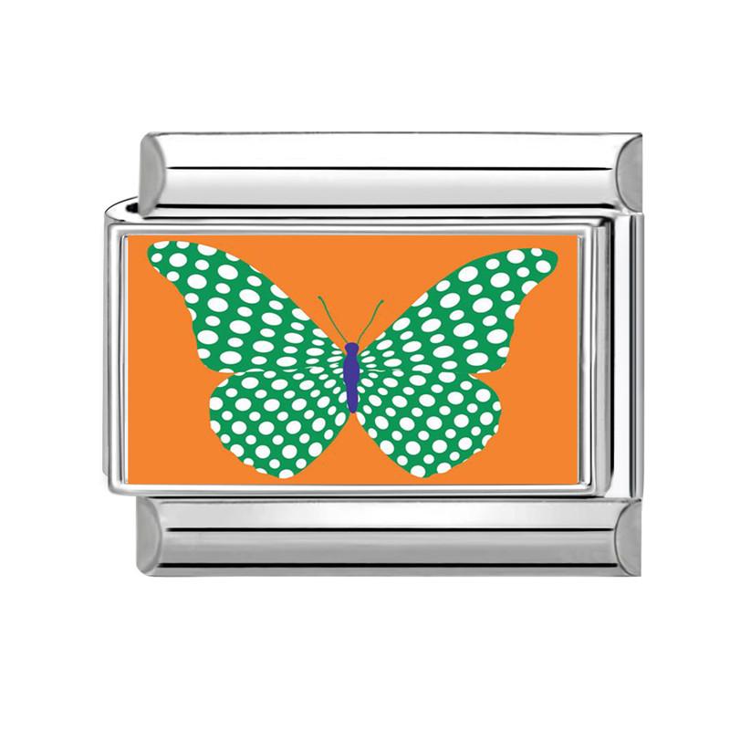 New Brilliant Colorful Flower Butterfly Series Italian Charm Links Fit 9mm Stainless Steel Bracelet Women Men DIY Making Jewelry