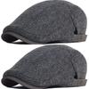 Winter Warm Retro BritishStyle Octagonal Hat Newsboy Cap,Men Solid Color Snowflake Wheat Texture Plaid Driving Cap for Gathering