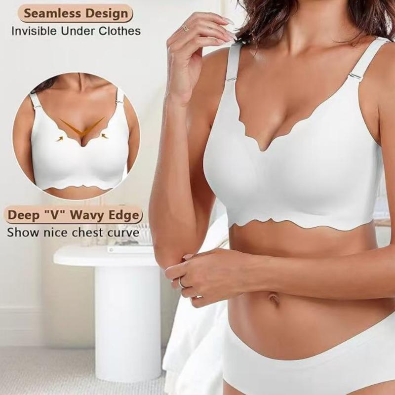 Plus Size Wireless Seamless Soft Support Anti Sagging Gathering Bra For Women