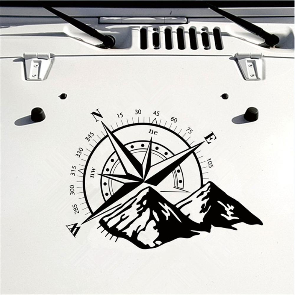 Car Off Road Suv Window Glass Hoods Body Side White Compass Totem Decal Sticker