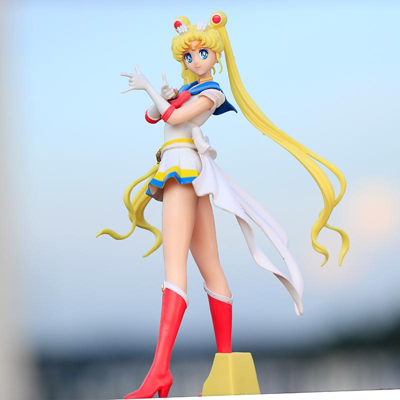 New Cartoon 23cm Anime Sailor Moon Tsukino Action Figure Wings Toy Doll Cake Decoration PVC Model Girls Gift Toy for kid