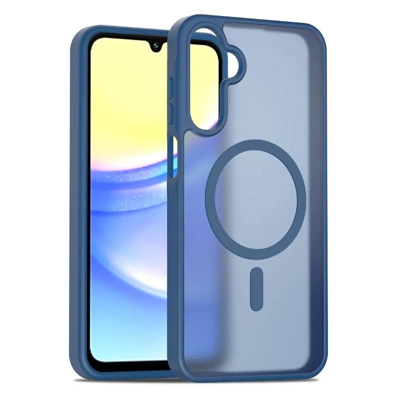 Funda Magnética Mate Translúcida de PC a Prueba de Golpes para Samsung A56 A36 A26 A16 A06 A55 A35 A25 A15 para Cubierta de Carga Inalámbrica Magsafe