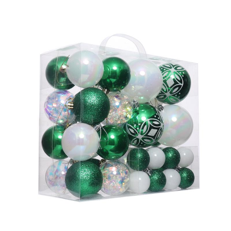 Hand-Painted Electroplated Christmas Tree Ornaments Set - 4cm/6cm/8cm Decorative Balls in Gift Box Portable Gift Box Set
