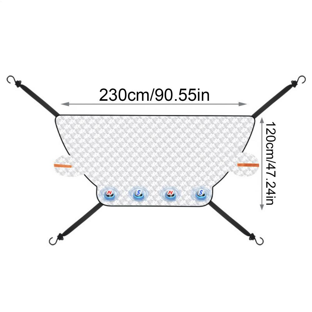 

Dust Proof 3 Layer Magnetic Car Windshield Cover Sunshade Protector for Automotive Commute Garage Parking Home Daily Driving серебряный