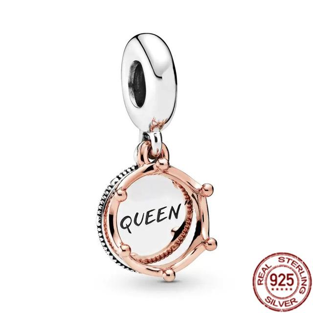 Anhänger mit mehreren Mustern für Armband/Halskette aus 925er-Sterlingsilber, Charm-Perlenschmuck, MOM, Festival