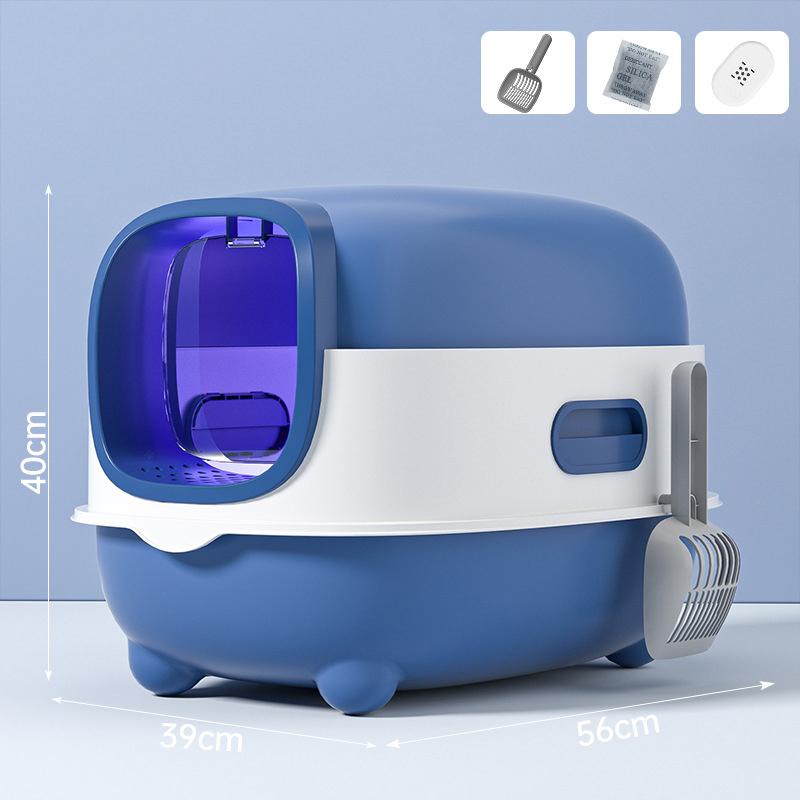 Geschlossene Katzentoilette, spritzwassergeschützt, geruchsisolierend, doppelt verwendbar, faltbares Design, bietet Platz für Katzen mit einem Gewicht von weniger als T
