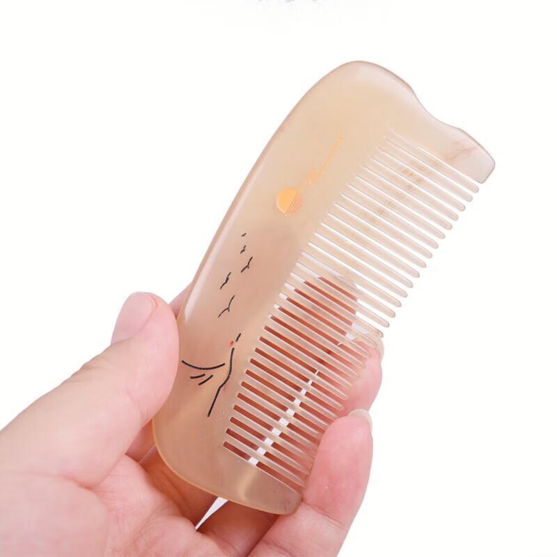 Tan Mujiang Compact Sheep Horn Comb Gift Set