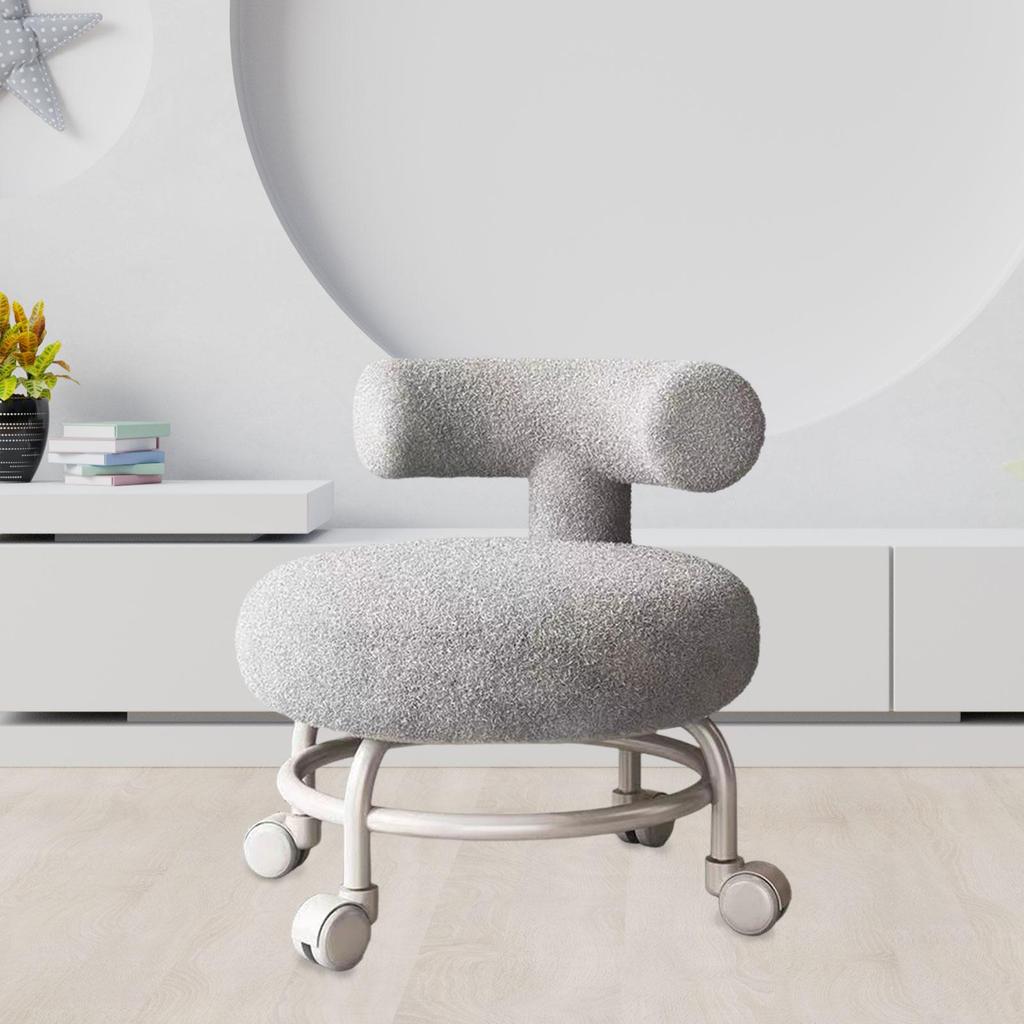 Adjustable Back Support Rolling Stool for Home And Office Use