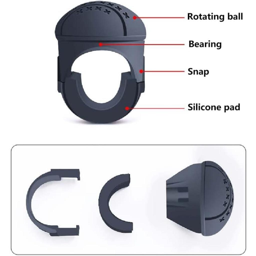 Steering Wheel Booster Swivel Aid Automotive Silent Built-in Bearing Soft Silicone Easy Installation Adjustable Suitable for Light Cars Trucks