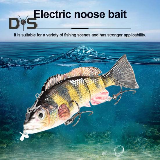 13,5 cm/39,3 g/54 g Elektrischer Angelköder mit mehreren Gelenken und Schwimmer, per USB wiederaufladbarer LED-Leucht-Swimbait, Roboter-Kunstköder, Angelzubehör