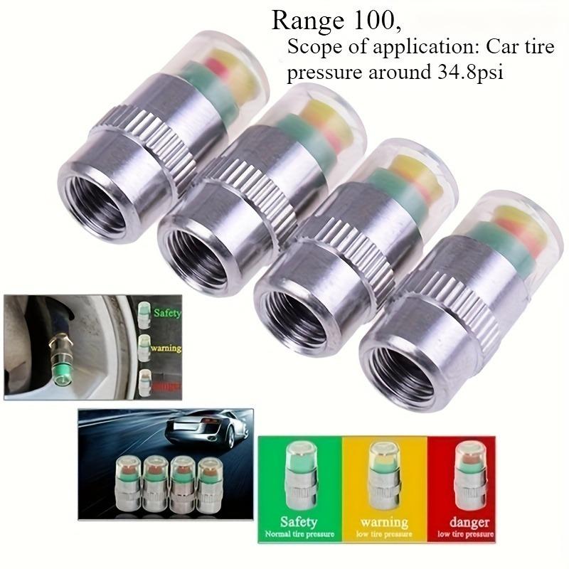 

4Pcs/Set Tire Pressure Detection Auto Tire Caps Pressure Monitoring Cap Visual Alert Fit Standard Valve Stem