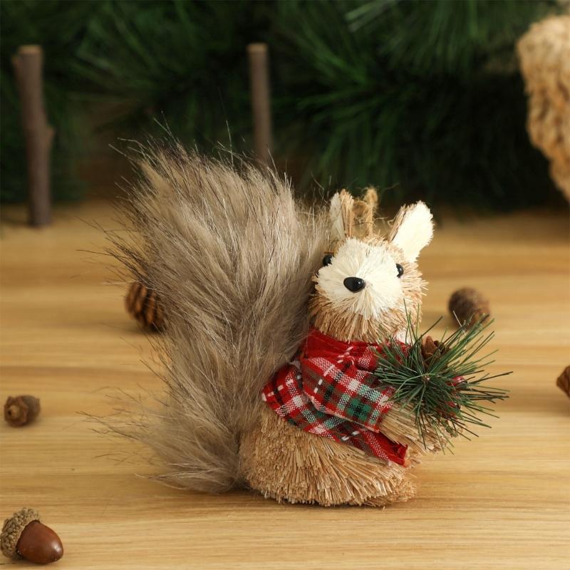 Handcrafted Hanging Squirrel Holiday Decoration Foam Christmas Ornament For Indoor Window Desktop Holiday Display