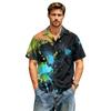 Mens Short Sleeve Casual Shirt Cotton Linen Button Down Collared Top Lightweight Breathable Summer Shirt