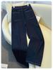 Women's Denim Blue Wide-Leg Jeans - Spring/Autumn 2026 Fashion: Curved Straight-Leg Style
