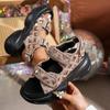 Fashion Fashion Sequins Black Chunky Sandals Women 2025 Comfort Non Slip Platform Snadles Woman Summer Plus Size Wedge Sandalias Mujer