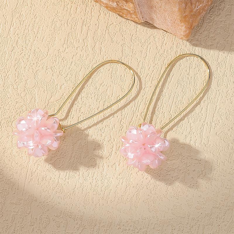 1 Paio Orecchini a Palla Floreale Tendenza Moda per Donne Ragazze Dolci Versatili Eleganti Orecchini Lunghi Accessori Gioielli Regali