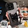 Butterfly Electroplating Bracket Phone Case For Xiaomi Redmi Note 14 13 Pro Plus 5G 4G 11S 12 10S 9 Pearl Chain Soft Silicone