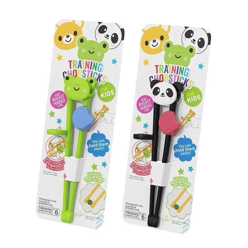 Children Chopsticks for Beginners Baby Auxiliary Eating Chopsticks Learning Cartoon Animal Tableware Training Kids Enlightenment