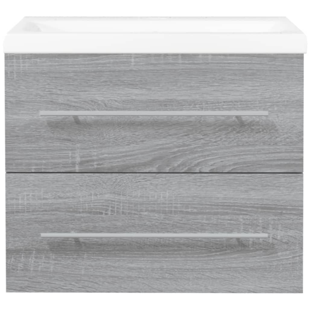 Washbasin Cabinet with Built in Basin Grey Sonoma Particleboard