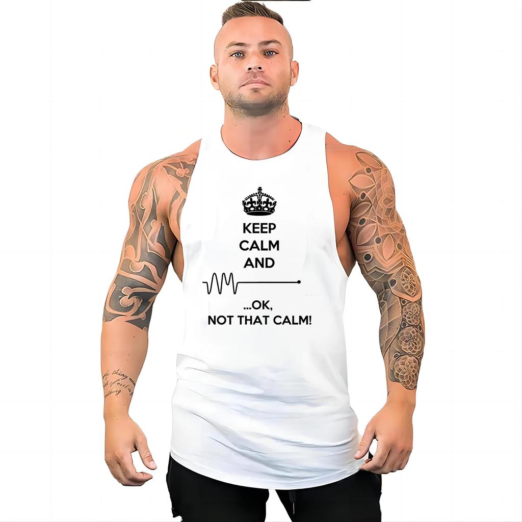 Outdoor Sports Adult Men's Fitness Vest Stylish Fun Printed Multi-color Men's Vest Top Comfortable Breathable Quick Drying