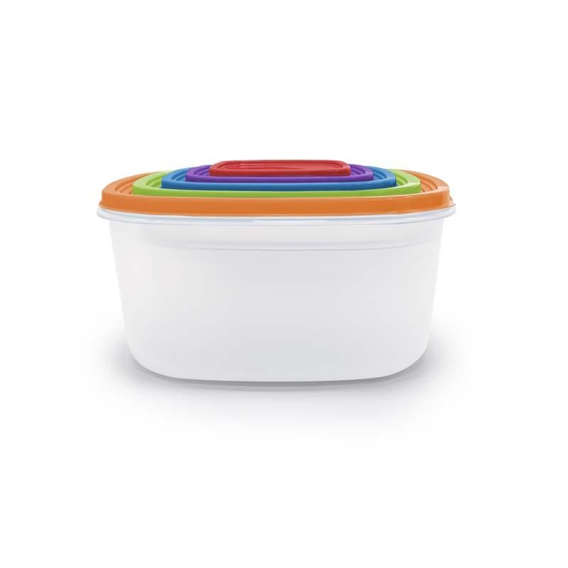 KitchenCook Ktup5c - Multicolour - Set of 5 Food Storage Boxes - Stackable - BPA Free