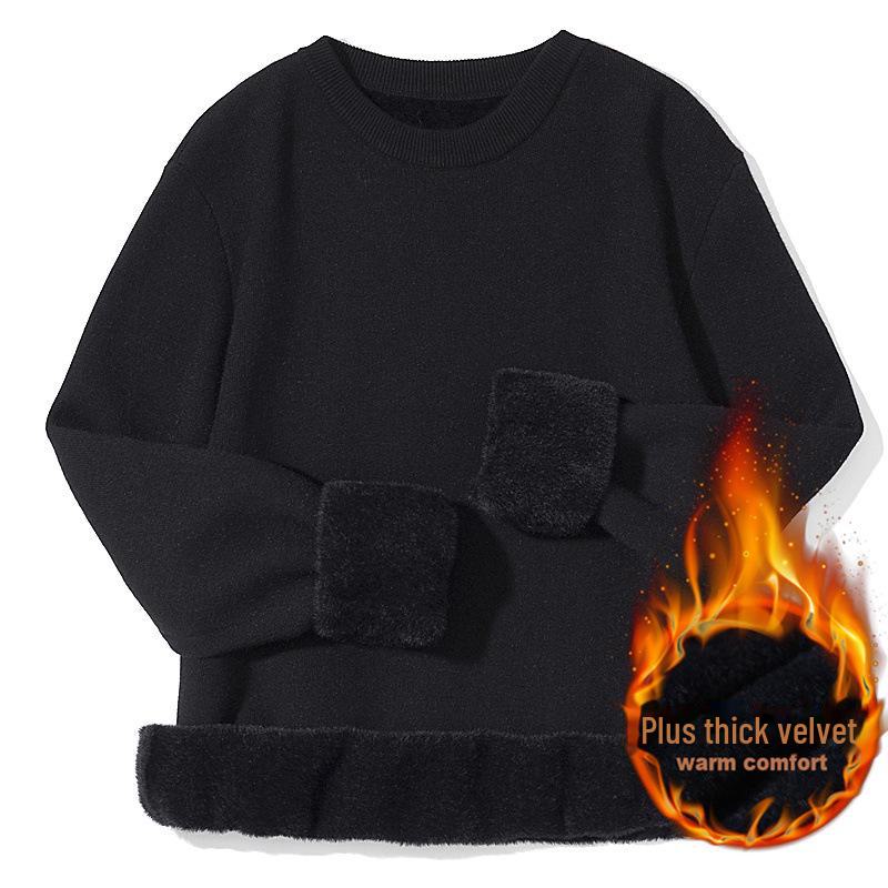 Maglione Invernale da Uomo Collo Tondo in Pile Spesso - Caldo Pullover a Manica Lunga Lavorato a Maglia