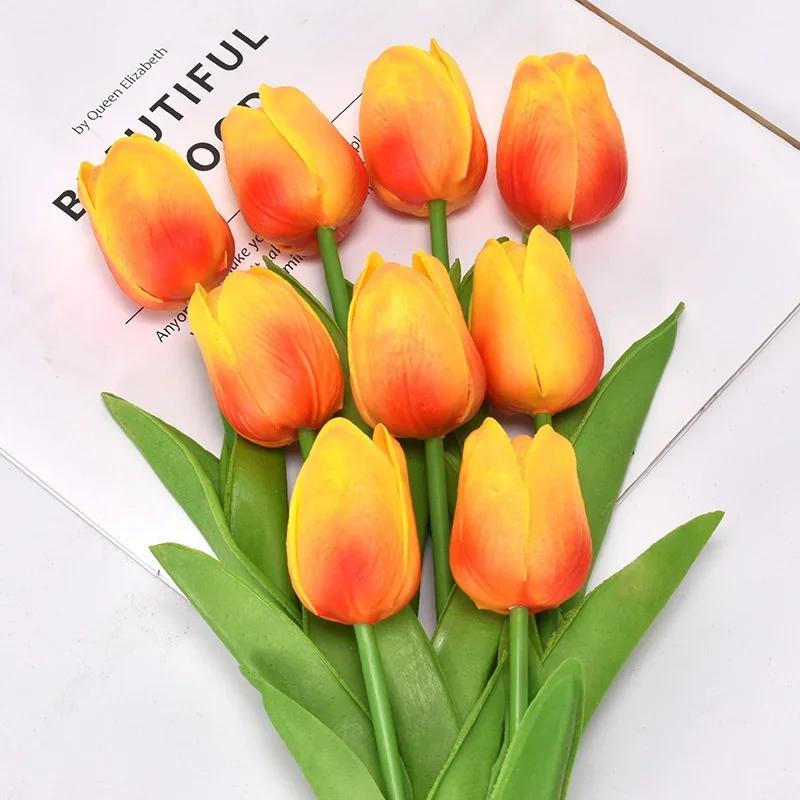5/10Pcs Tulip Flowers Artificial Tulip Bouquet PE Foam Fake Flower for Wedding Ceremony Decor Home Garden Bouquet Decoration
